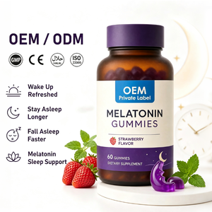 Gummies à la mélatonine en forme de lune, saveur fraise, 10 mg, 60 unités, OEM ODM, marque privée, Halal - Product Image 1