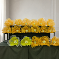 Têtes de fleurs de pavot artificielles géantes jaunes en papier pour affichage floral commercial, décoration d'événements de mariage, conception personnalisée, usine