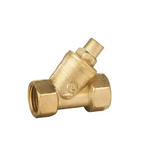 Brass Valve 1/2"-1 1/4" Polishing Brass Strainer Valve Y-body Valve Straight-flow Preventing Blockage