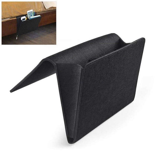 Felt Country Style Foldable Bed Storage Organizer Hanging Bag Holder Bedside Caddy for Home Dorm Bed