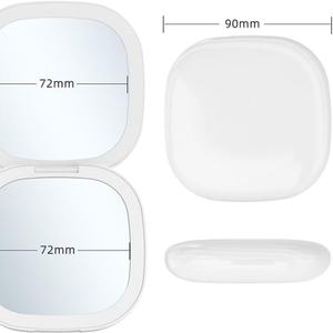 Miroir de maquillage compact portable à double face rechargeable avec éclairage LED, miroir cosmétique lumineux à main pour les voyages - Product Image 3