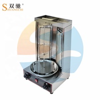 Machine à shawarma commerciale à 2 brûleurs, de type table, automatique, pour la préparation de kebab, avec gaz GPL, rotative, pour les magasins de kebab