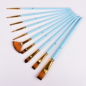 Xinbowen Usine Nouveau 10 Pièces Durable Lisse Manche En Bois En Nylon Cheveux Aquarelle Artiste Peinture Pinceau Ensemble - Product Image 6