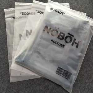 Custom eco friendly zipper packaging polybag zip lock packaging bags for tshirt jacket hoodies