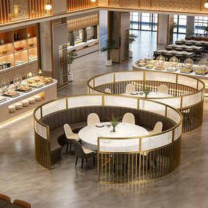 C411 Customizable Modern Luxury Curved Art Glass PVD Stainless Steel Partition <b>Screen</b> Room Divider Restaurant Lobby Coffee Shop - Product Image 3