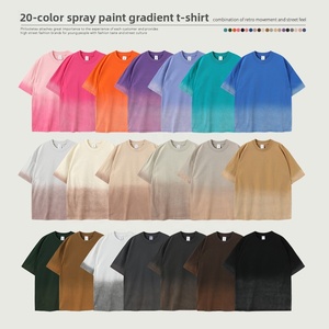 Camiseta Oversize de Algodón Puro Transpirable de Manga Corta para Hombre y Mujer, Estilo Retro Lavado, con Estampado de <span class=keywords><strong>Mono</strong></span> Degradado, Top de Moda Transfronterizo - Product Image 1