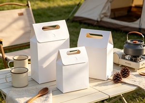 Multi-size White Flip Handle Stand-up Bags Made Thick White Cardboard Eco-Friendly Recyclable Four-Color Printing Integrated - Product Image 6
