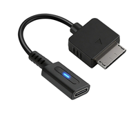 Kabel Pengisi Daya Kecepatan Tinggi PD Type-C Female ke PSPGO Bahan PVC Hitam 10cm Penggunaan Pemain Video Game yang Praktis