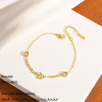 Bracelet tendance pour femme, résistant au ternissement, plaqué or 18 carats, acier inoxydable 304/316, avec breloque papillon