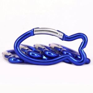 Mosquetón Personalizado de Aleación de Aluminio Azul con Grabado Láser en Forma de Pez, con Gancho de Resorte para Pesca, Camping y Actividades al Aire Libre - Product Image 3