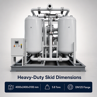 Sécheur d'air industriel à compression thermique régénérative de 3 000 CFM, à faible perte d'air (1-3%), refroidi par eau, pour air comprimé