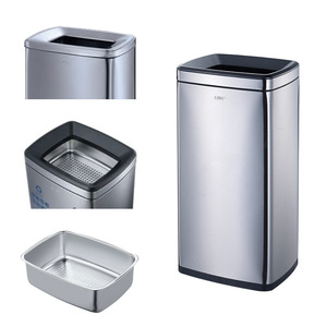 Contenedor de Residuos de Té de Acero Inoxidable, Rectangular, con Pedal, para Interiores, para Salas de Té - Product Image 3