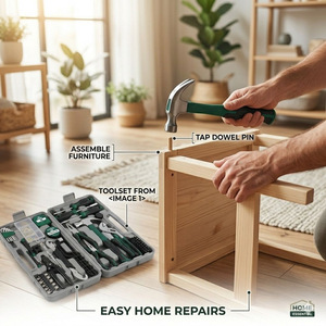Home Essential Premium Home Tool Set 1/4 In Socket Drive Carbon Steel Hand Tools For Household Repair - Product Image 3