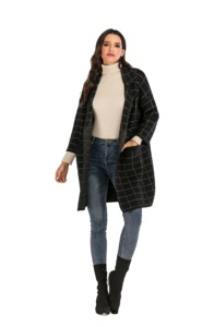 Cachemira de manga menos <span class=keywords><strong>cardigan</strong></span> rosa y verde <span class=keywords><strong>cardigan</strong></span> alias cable knit para <span class=keywords><strong>mujer</strong></span> elegante con bolsillos largo - Product Image 3