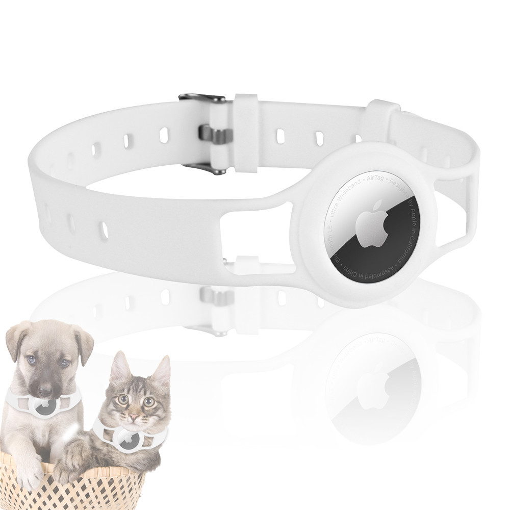 2021 Laudtec, силиконовый ошейник для собак и кошек, оптовая продажа, товары для домашних животных, трекинг, Airtag, силиконовый чехол, регулируемый Airtag, собачий ошейник с чехлом
