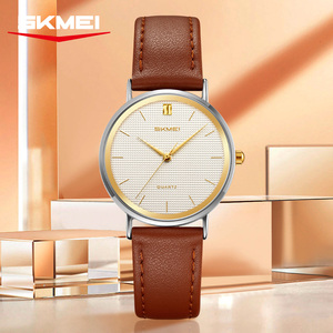 นาฬิกาข้อมือ SKMEI 2568 รุ่น Unisex ดีไซน์หรูหรา เรียบง่าย สายหนัง หน้าปัดควอตซ์ พร้อมเข็มบอกเวลา ขนาดสาย 16 มม. ตัวเรือนโลหะผสมสังกะสี - Product Image 1