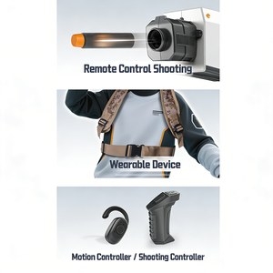 MILI Nuevo Juguete Inteligente Vestible, Pistola Mecha con Sensor de Movimiento en la Cabeza, Funciona con Batería, DIY RC, Lanzador de Dardos de Espuma EVA, Batalla Interactiva para Niños - Product Image 4