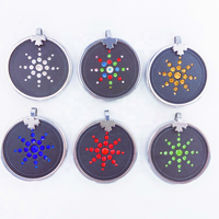 Pendentif énergie scalaire quantique en pierre de lave naturelle personnalisée Collier de diamants verts avec boîtier noir et plaqué en acier inoxydable