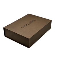 Boîte rigide pliable de luxe marron chocolat avec logo personnalisé, à rabat magnétique, doublée d'éponge, écologique, en matériaux recyclés, réutilisable
