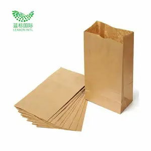 批发定制廉价商标印刷食品级sos棕色牛皮纸袋，用于工厂供应商食品包装