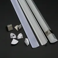 Profil en aluminium en V pour coins, 0,5 m/pièce, 5050 3528, avec couvercle laiteux/transparent, haute luminosité 3000-6000K, pour éclairage de meuble (1 à 30 pièces/lot)
