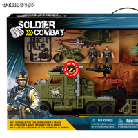 Voiture militaire jouets camion moto hélicoptère Pvc Mini jouets jeux petits soldats de l'armée jouets en plastique figurine modèle pour les enfants