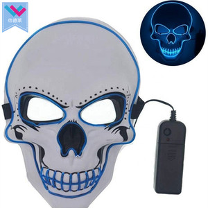 Vendita calda di Halloween <span class=keywords><strong>teschio</strong></span> <span class=keywords><strong>maschera</strong></span> a <span class=keywords><strong>LED</strong></span> Multi-colore PVC Cosplay <span class=keywords><strong>maschera</strong></span> con incandescente EL filo raccapricciante Festival e accessori per feste - Product Image 2