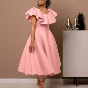 Nuovi Arrivi: Eleganti Abiti Estivi <span class=keywords><strong>a</strong></span> Linea <span class=keywords><strong>A</strong></span> con Volant per Donne, Vestiti Eleganti da Sera e Cerimonia - Product Image 4