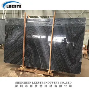 Selling antique black wood marble slabs with black galaxy vein