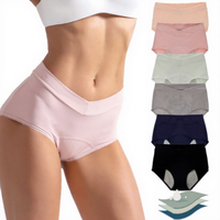 Culotte menstruelle antibactérienne taille haute en V pour femme, grande taille, style transfrontalier Europe-Amérique, anti-fuite