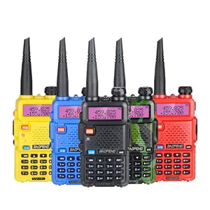 Baofeng dukungan daya UV-5R Dual-band, penyesuaian frekuensi Manual interkom Radio dua arah Digital Seluler Radio genggam 5W 128