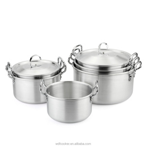 Lot <span class=keywords><strong>de</strong></span> 14 casseroles en métal <span class=keywords><strong>de</strong></span> calibre lourd avec couvercle en verre poli revêtement extérieur fond d'induction pour cuisinière à gaz pour la cuisine <span class=keywords><strong>de</strong></span> restaurants - Product Image 4