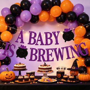 Pancarta de Alta Calidad para Baby Shower de Halloween, <span class=keywords><strong>Feliz</strong></span> Halloween con Bruja, Murciélago, Araña y Calabaza, para Decoración de Habitaciones, Guarderías y Regalos - Product Image 2