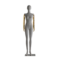 Modelo de terciopelo Prop mujer hombro derecho cuerpo completo muñeca estante de exhibición vestido de boda tienda maniquí con brazos galvanizados