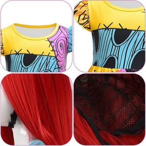 YUIQPKJX Disfraz de Sally para niños de 8 a 13 años, vestido de cosplay de Halloween con peluca y accesorios - Product Image 5