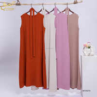 Abaya sans manches en polyester pour femme, longueur cheville, légère et respirante, style islamique arabe, tailles personnalisées