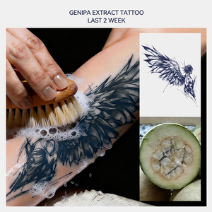 <span class=keywords><strong>Encre</strong></span> de <span class=keywords><strong>tatouage</strong></span> semi-permanente réaliste à base d'extrait de Genipa/Jagua, prête à l'emploi, longue durée (2 semaines), pour transfert d'eau - Product Image 2