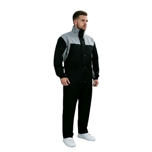 Combinaison de <span class=keywords><strong>pluie</strong></span> à capuche haut de gamme, coupe-vent, résistante à l'usure, imperméable, avec logo personnalisé, pour moto, vélo électrique, conduite en extérieur - Product Image 3