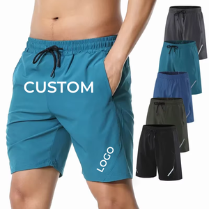 Pantalones Cortos Deportivos de Punto para <span class=keywords><strong>Hombre</strong></span>, de Secado Rápido, con Bolsillo y Cordón Ajustable, para Entrenamiento, <span class=keywords><strong>Atletismo</strong></span>, Running, Gimnasio, Color Negro - Product Image 1