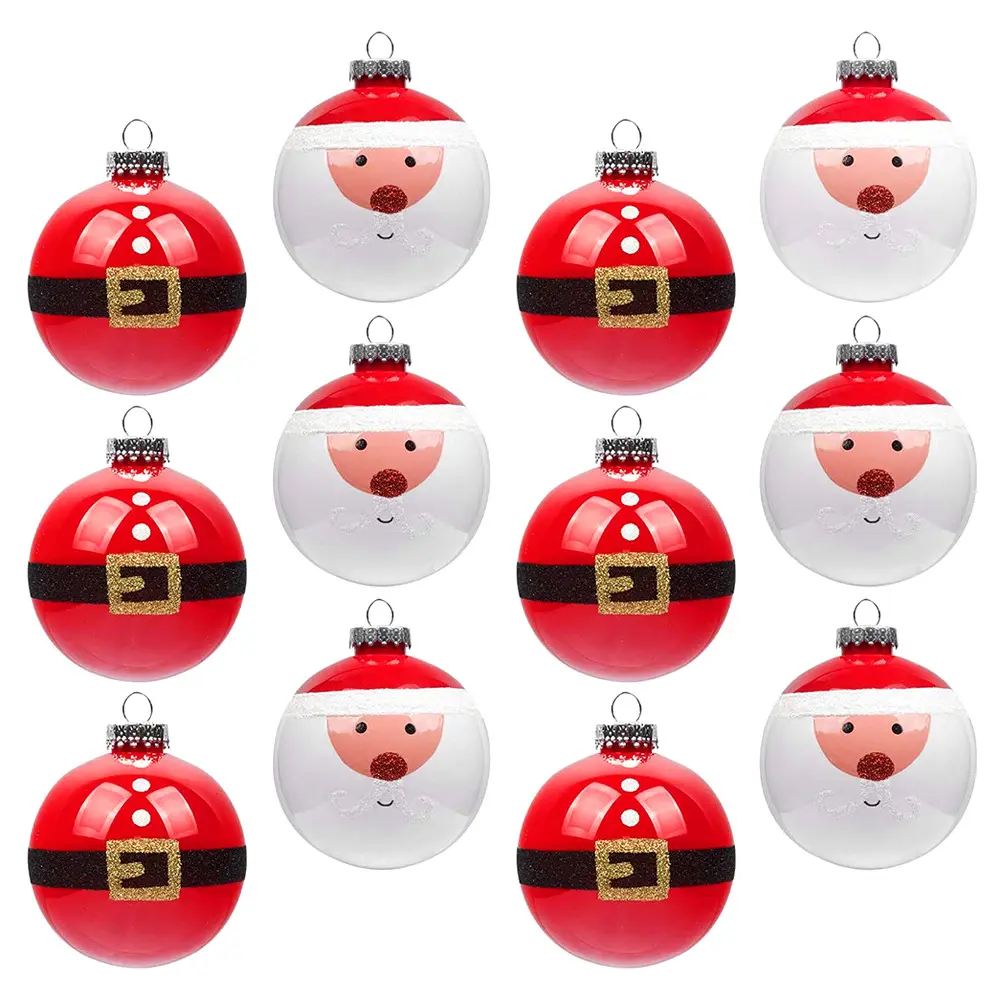 6cm Mode Santa Ball Ornement Suspendu décoration de la maison Arbre De Noël Décoration Pendentif Boules De Noël