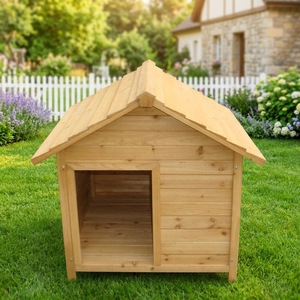 SHUNDA SDD005 Eco-Friendly Villa-Style Wooden Dog Kennel Waterproof Roof Horizontal Sliding Closure Easy Assembly - Product Image 1