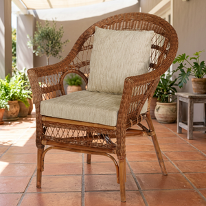 Sillón Kingdom de ratán con estilo de calidad superior, cómoda sala de estar interior y exterior para muebles para el hogar - Product Image 1