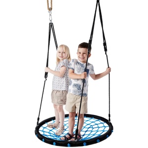 Columpio Redondo Tipo Nido de Pájaro para Exteriores, para Adultos y Niños, Resistente, de Plástico, para 3 Personas, para Jardín - Product Image 2