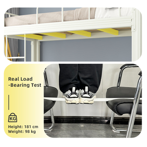 Cama litera doble resistente para dormitorio escolar, litera metálica blanca de alta resistencia para apartamento, oferta especial, cama de acero que ahorra espacio y sin ruido - Product Image 5