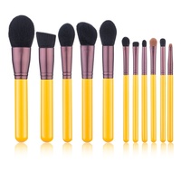 Ensemble de 11 pinceaux de maquillage Little Yellow Duck, poils synthétiques ultra doux, outils cosmétiques professionnels, prêts à être expédiés, logo personnalisé