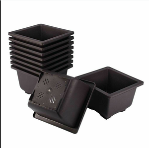 Simulation Tree Plant Accessories Bonsai Decoration Black Small Plastic Rectangle Flower Pot