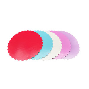 Plateau à gâteaux ondulé en carton festonné à Base ronde pour Desserts et pâtisseries, plateaux alimentaires résistants à la graisse - Product Image 6