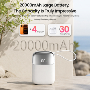 Power Bank Compatto da 10000mAh con Cavo Integrato, Ricarica Rapida PD 20W, Mini <span class=keywords><strong>Batteria</strong></span> Portatile per Tutti i Marchi di <span class=keywords><strong>Smartphone</strong></span> - Product Image 2