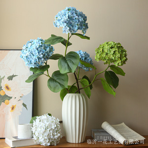 ดอกไฮเดรนเยียประดิษฐ์จากไหมสีฟ้าเขียว ยี่ห้อ Yihua Floral Art สำหรับตกแต่งบ้าน กิ่งเดี่ยว สไตล์โมเดิร์นเรียบง่าย - Product Image 2
