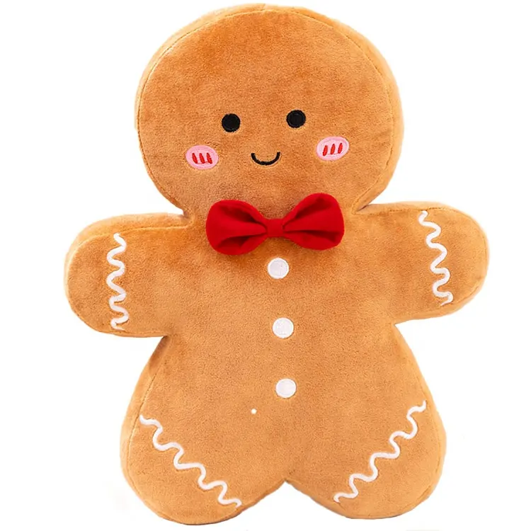 Pet fornecimentos Custom Private Label Natal Série Gingerbread Man Chew Dog Plush Toy